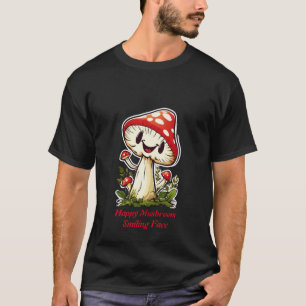 T-shirt joyeux champignon au visage souriant