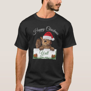 T-shirt Joyeux chapeau de Noël de Noël de l'écureuil