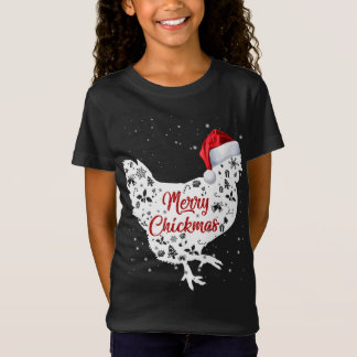 T-Shirt Joyeux Chickmas Drôle Poulet Amoureux Santa Hat G