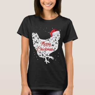 T-shirt Joyeux Chickmas Drôle Poulet Amoureux Santa Hat G