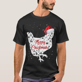 T-shirt Joyeux Chickmas Drôle Poulet Amoureux Santa Hat G