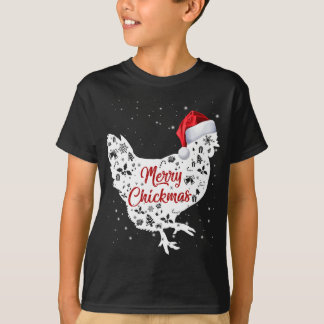 T-shirt Joyeux Chickmas Drôle Poulet Amoureux Santa Hat G