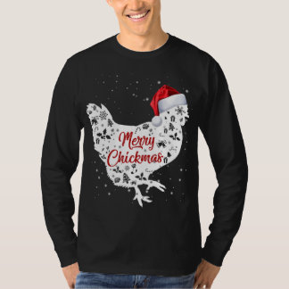 T-shirt Joyeux Chickmas Drôle Poulet Amoureux Santa Hat G