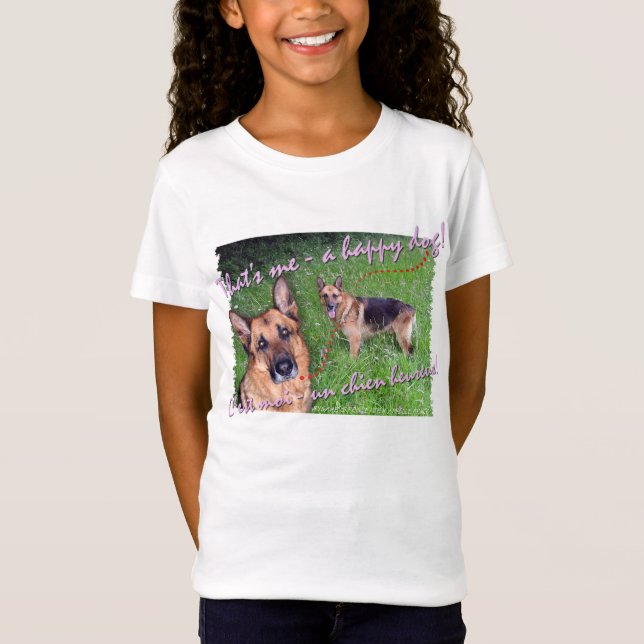 T-Shirt Joyeux chien bilingue (Devant)