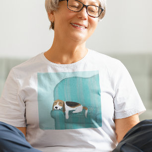 T-shirt Joyeux chien de canapé   Beagle Relaxant   Art ani