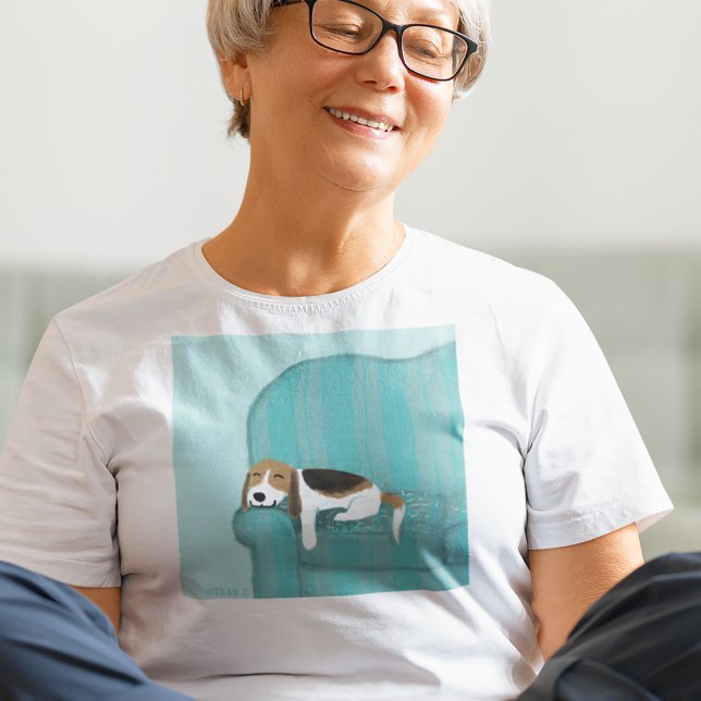 T-shirt Joyeux chien de canapé | Beagle Relaxant | Art ani (Créateur téléchargé)