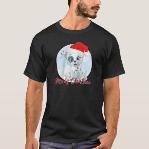 T-shirt Joyeux chien de Noël Doux Dalmatien Raglan Basebal