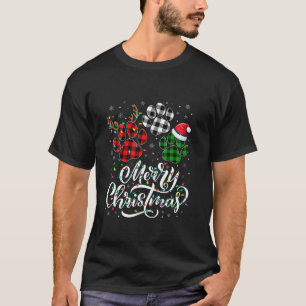 T-shirt Joyeux Chien de Noël Paw Buffalo Joué lumières de