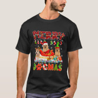 Joyeux Chien de Noël Trois Père Noël Reindeer Elf
