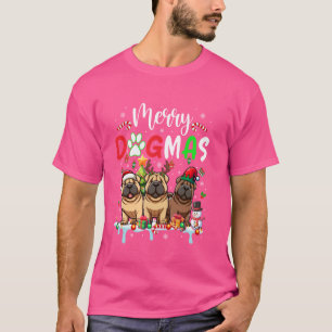T-shirt Joyeux chien de Noël trois Père Noël Reindeer Elf 
