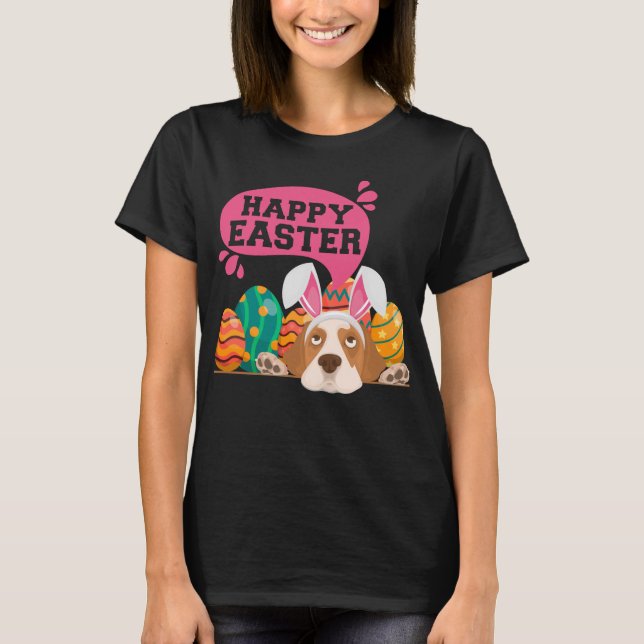 T-shirt Joyeux Chien de Pâques Chiens Drôle Bunny (Devant)