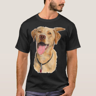 T-shirt Joyeux chien de trieur du Labrador jaune