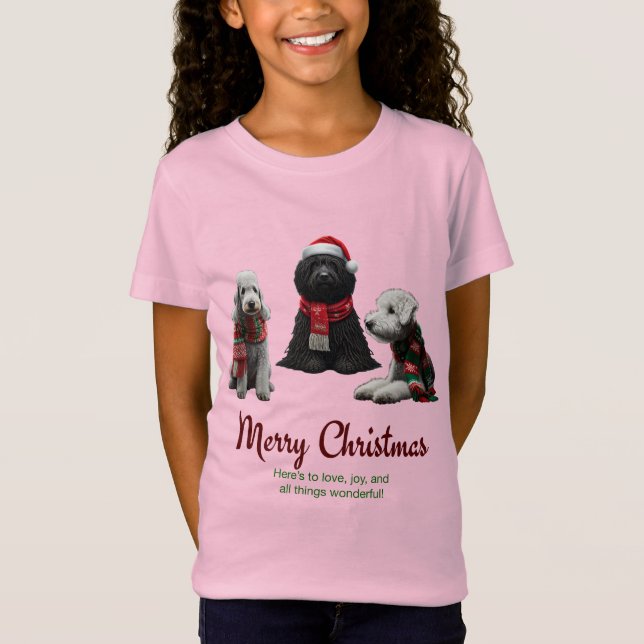 T-Shirt Joyeux Chiens de Noël (Devant)