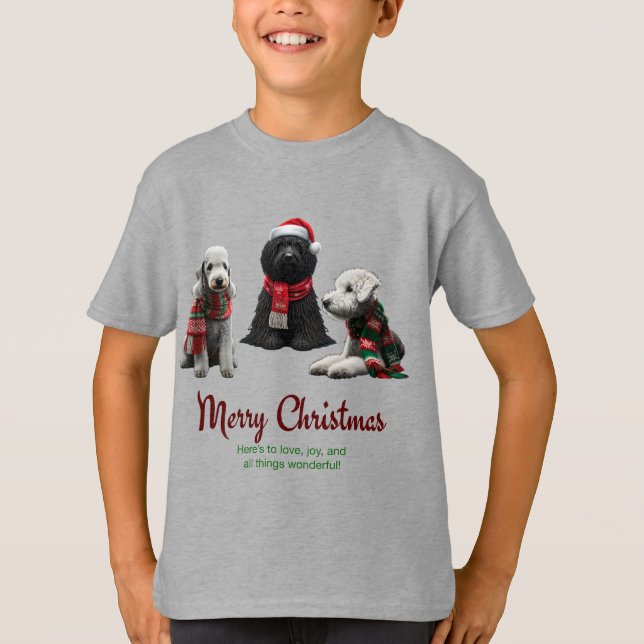 T-shirt Joyeux Chiens de Noël (Devant)