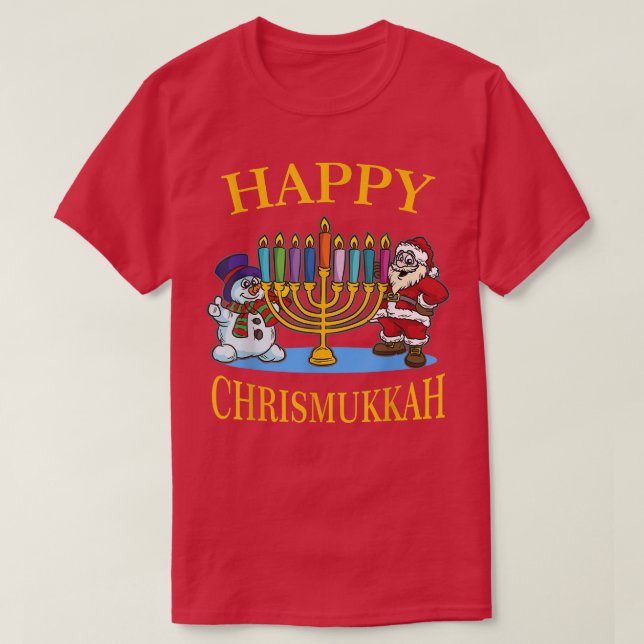 T-shirt Joyeux Chrismukkah - Célébration de Noël Hanoukka (Design devant)