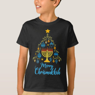T-shirt Joyeux Chrismukkah Menorah Arbre de Noël Chanukah