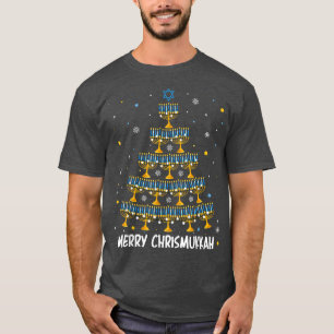 T-shirt Joyeux Chrismukkah Menorah Arbre de Noël Hanoukka