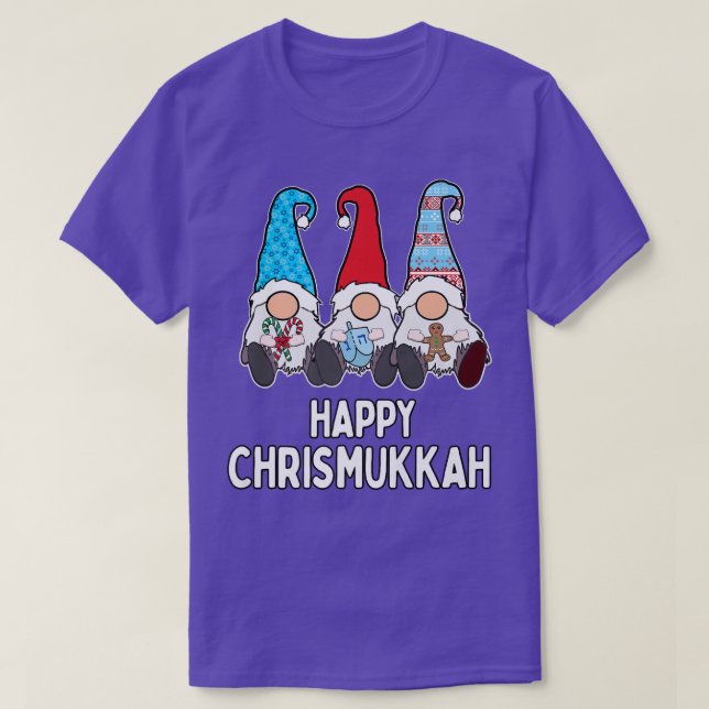 T-shirt Joyeux Chrismukkah Noël et Hanoukka Gnomes  (Design devant)