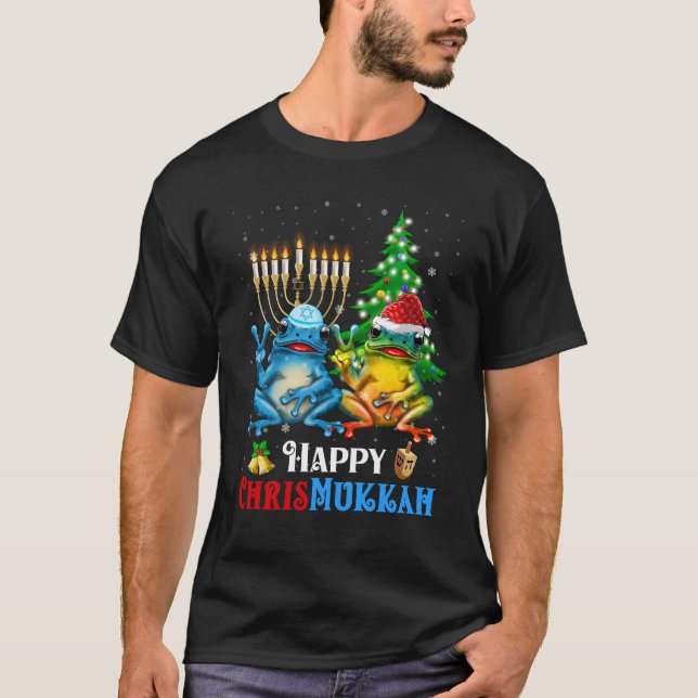 T-shirt Joyeux Chrismukkah Noël Hanoukka Frog (Devant)