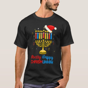 T-shirt Joyeux Chrismukkah Père Noël Menorah Chanukah Juif