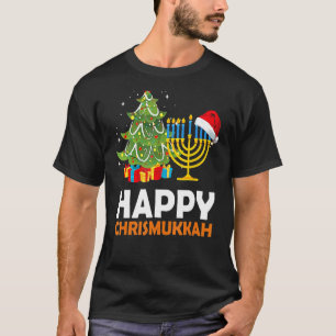 T-shirt Joyeux Chrismukkah sapin de Noël Menorah Chanukah