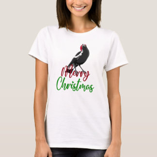 T-shirt Joyeux Christmas Australian magpie tee