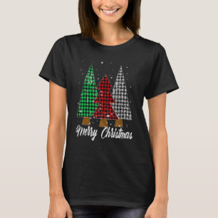 T-shirt Joyeux CHristmas Buffalo Plaid Print For Men W