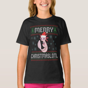 T-shirt Joyeux Christmaslotl mignon Axolotl Doux moche Cad