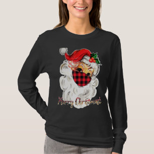 T-shirt Joyeux Christmasque Père Noël Porte-Visage Buffalo