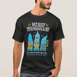T-shirt Joyeux Christmukkah Avec Gnome Christmas Hanoukka