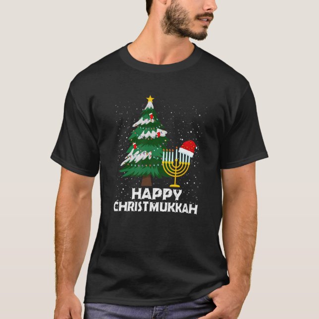 T-shirt Joyeux Christmukkah Hanoukka Chanukah juif Joyeux  (Devant)