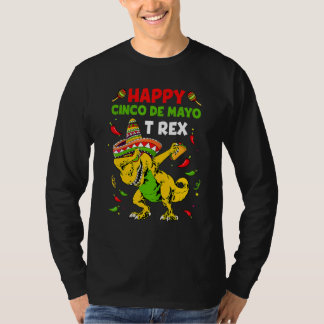 T-shirt Joyeux Cinco De Mayo T Rex Dinosaur Taco Fiesta Pa
