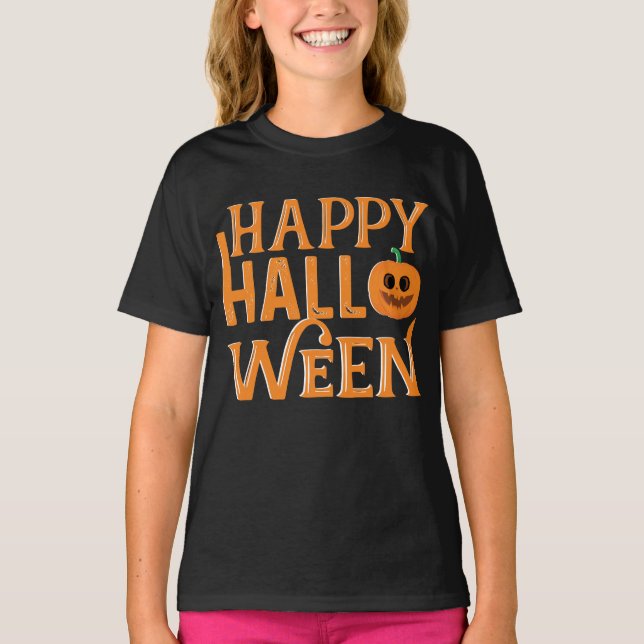 T-shirt Joyeux Citrouille d'Halloween (Devant)