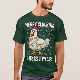 T-shirt Joyeux clucage Noël Chat de Noël Poulet