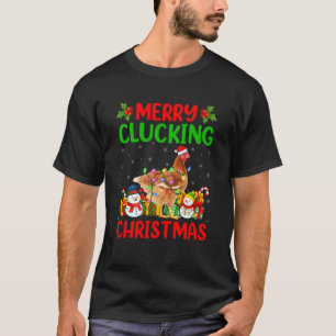 T-shirt Joyeux Cluckin Noël Drôle de Fermes Animaux Poule