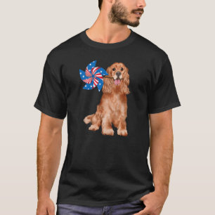 T-shirt Joyeux Cocker Spaniel Usa Drapeau Secourt patrioti