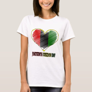 T-shirt joyeux coeur du drapeau africain de la junte