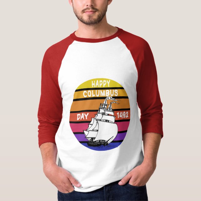 T-shirt Joyeux Columbus Day 1492 (Devant)