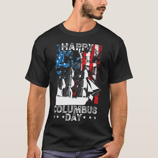 T-shirt Joyeux Columbus Day Christopher Columbus Italien (Devant)