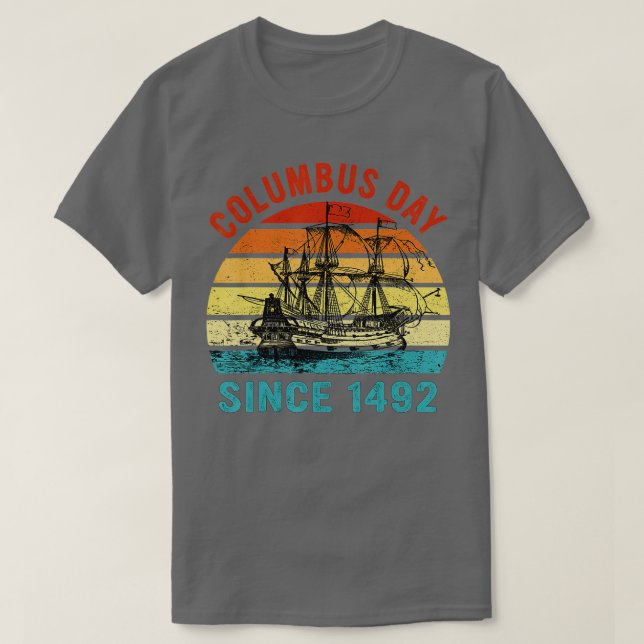 T-shirt Joyeux Columbus Day First Italian American Navigat (Design devant)