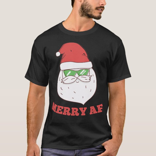 T-shirt Joyeux Cool Af Père Noël (Devant)