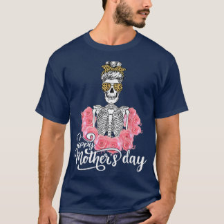 T-shirt Joyeux Cool de la Fête des Mères Leopard Bun Hair