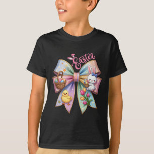 T-shirt Joyeux Coquette de Pâques Bow mignonette Chasse de