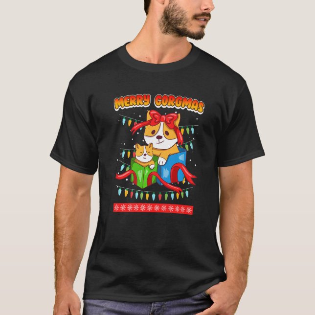 T-shirt Joyeux Corgmas chiens Corgi (Devant)