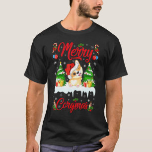 T-shirt Joyeux Corgmas Xmas Chapeau de Père Noël Corgi Noë