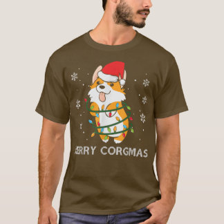 T-shirt Joyeux Corgmas Xmas Pyjamas Corgi Noël Nerdy D