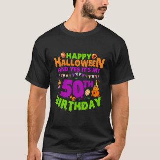 T-shirt Joyeux Costumes D'Halloween Sa 50E Partie Annivers