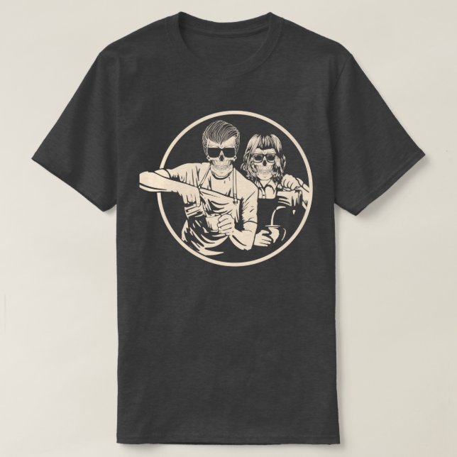 T-shirt Joyeux Couple de Barista Morte (Design devant)