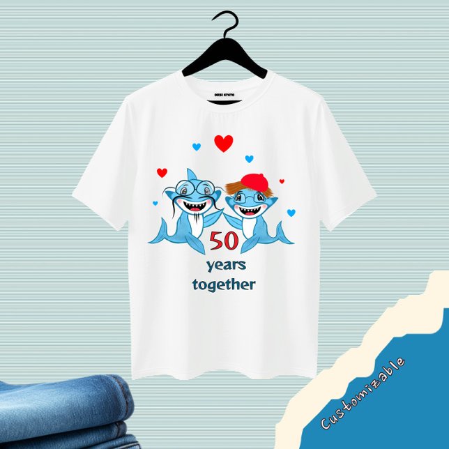 T-shirt Joyeux couple de requins (Créateur téléchargé)