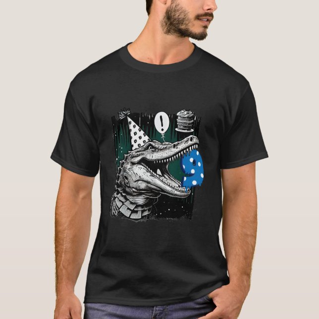 T-shirt Joyeux crocodile 9 ans jalon (Devant)